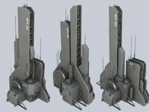 Scifi tower collection 3D 模型