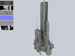 Scifi tower collection 3D मॉडल