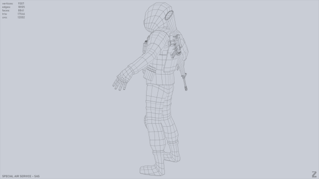 Military SAS 3D Model in Combat 3DExport