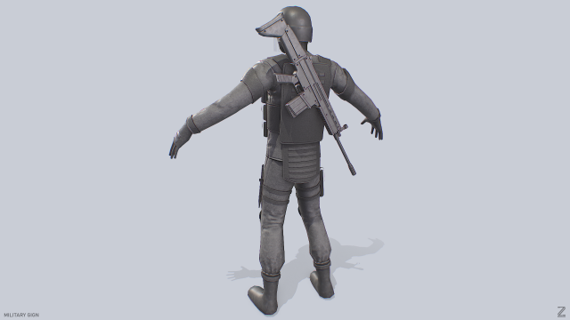 Military GIGN 3D Model in Combat 3DExport