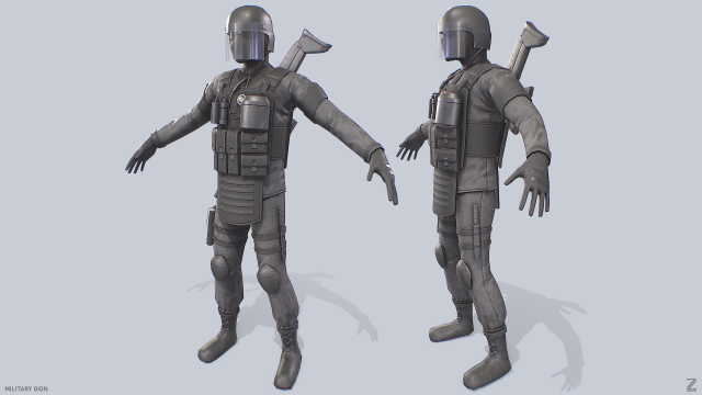 Military Character collection 3D Model in Combat 3DExport