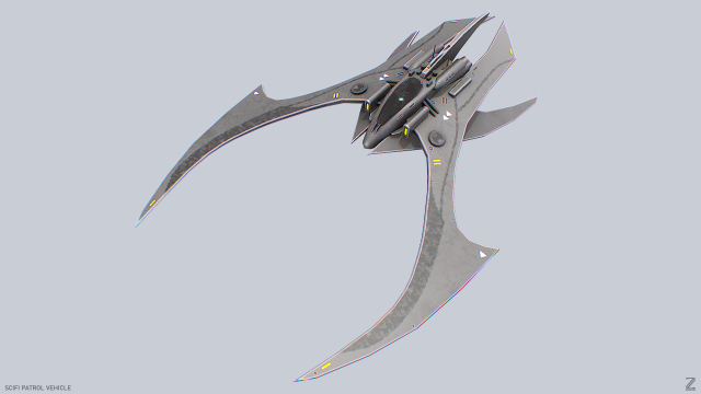Scifi patrol vehicle 3D 모델 .c4d .max .obj .3ds .fbx .stl .blend 