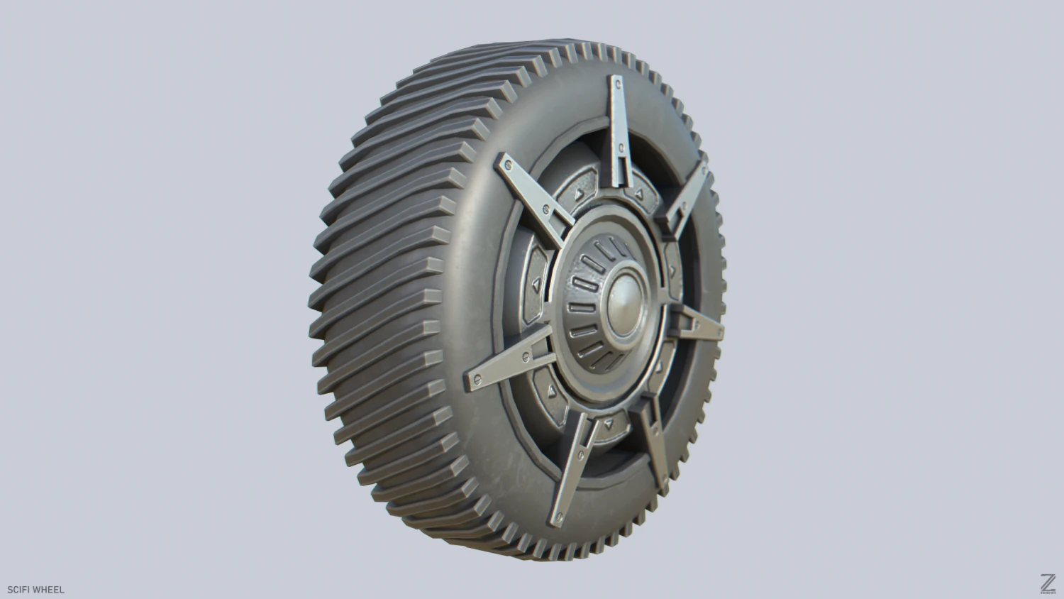 rueda de ciencia ficci&oacute;n Modelo 3D .c4d .max .obj .3ds .fbx .stl .blend 