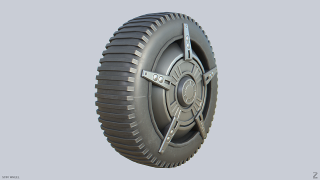 Scifi wheel 3D 模型 .c4d .max .obj .3ds .fbx .stl .blend 