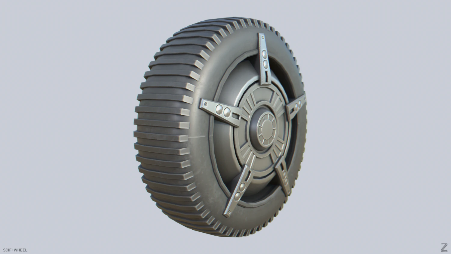 Scifi wheel 3D Model .c4d .max .obj .3ds .fbx .stl .blend 