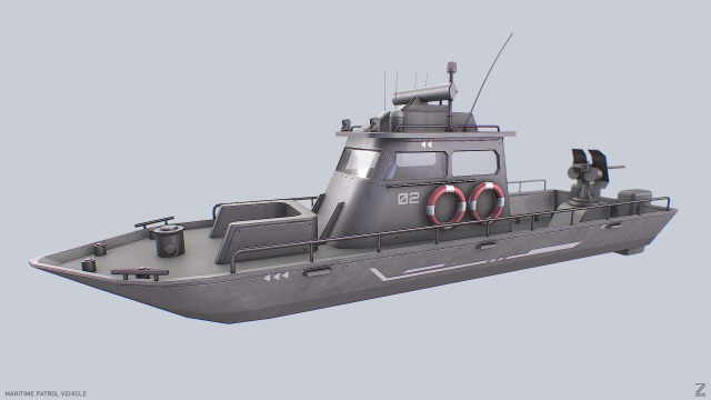 Maritime patrol vehicle 3D Model .c4d .max .obj .3ds .fbx .stl .blend 