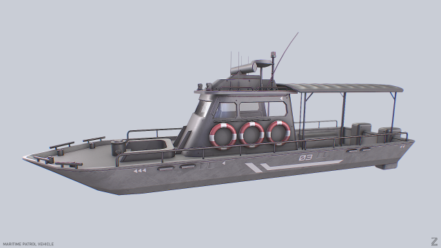 Maritime patrol vehicle Model 3D .c4d .max .obj .3ds .fbx .stl .blend 