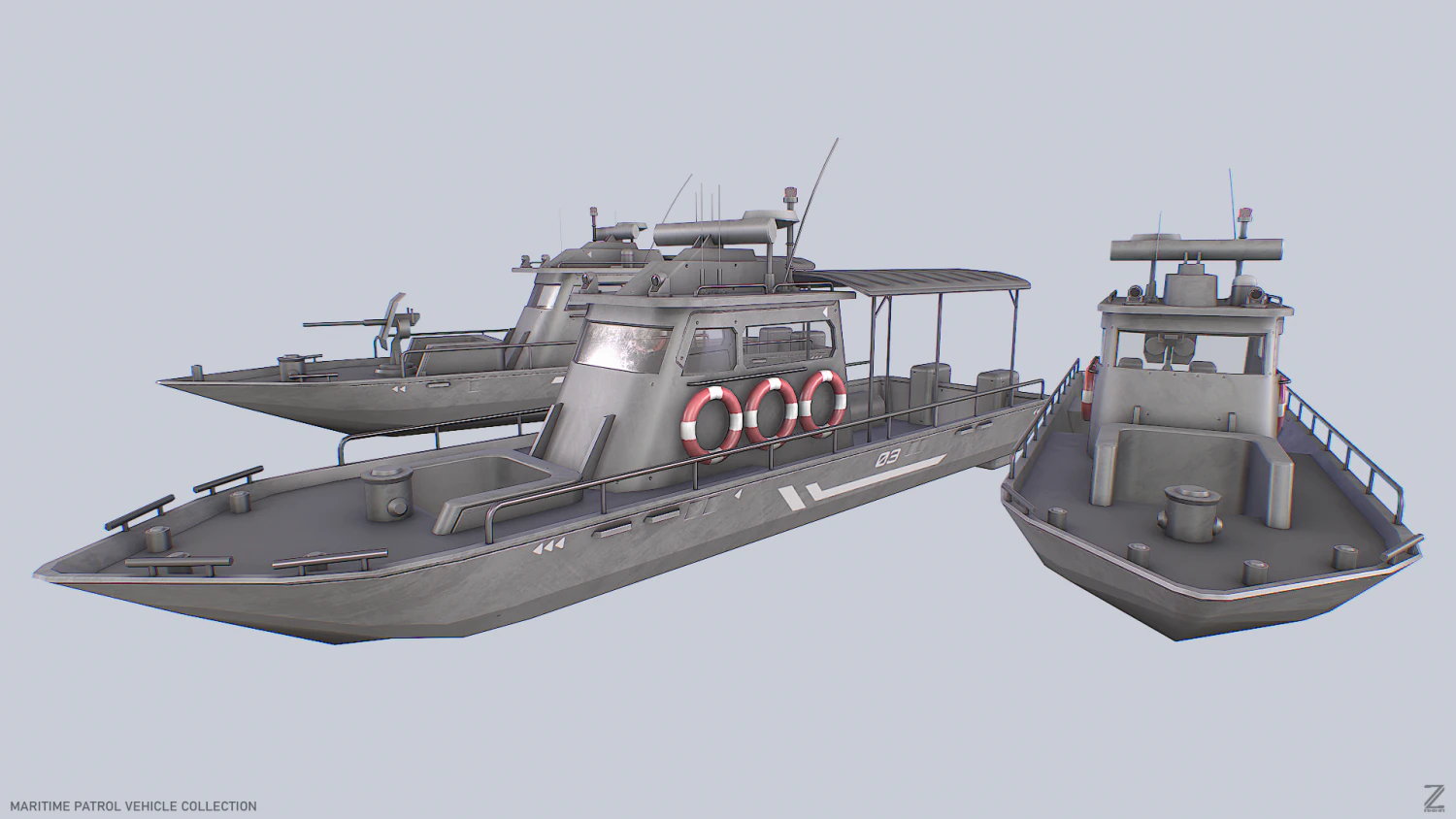 Maritime patrol vehicle collection 3D Model .c4d .max .obj .3ds .fbx .stl .blend