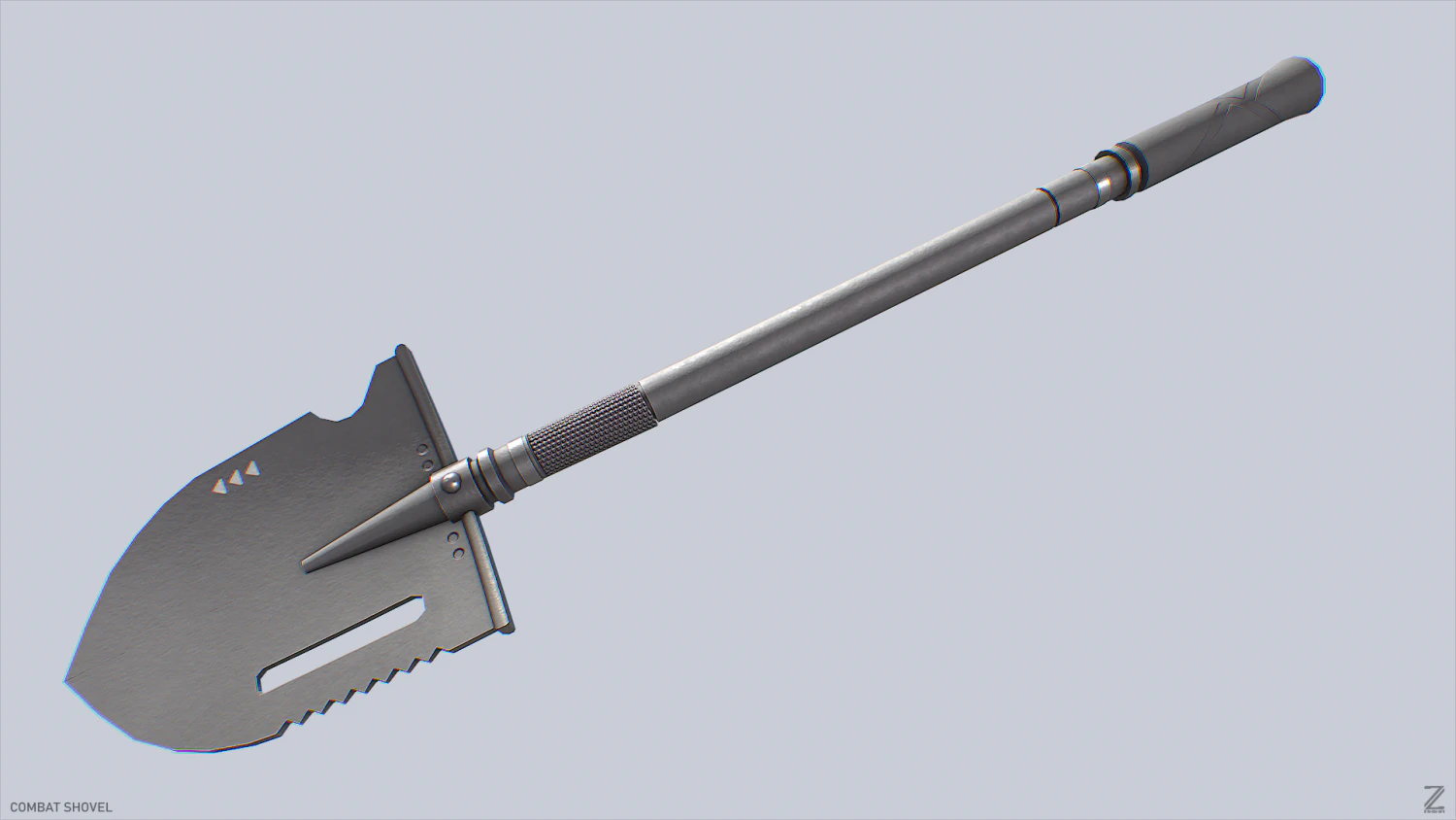 Combat shovel 3D Model .c4d .max .obj .3ds .fbx .stl .blend 