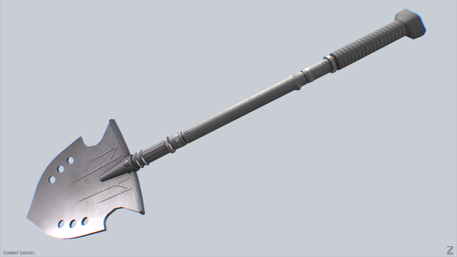 Combat shovel Modelo 3D .c4d .max .obj .3ds .fbx .stl .blend 
