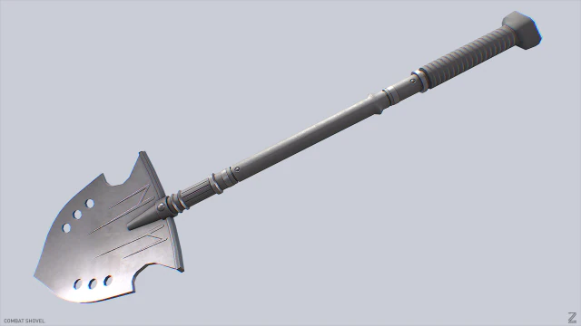 Pá de combate Modelo 3D .c4d .max .obj .3ds .fbx .stl .blend