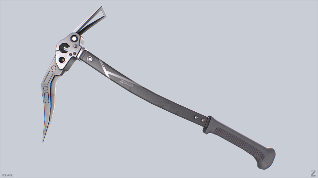 Ice axe 3D Model .c4d .max .obj .3ds .fbx .stl .blend 