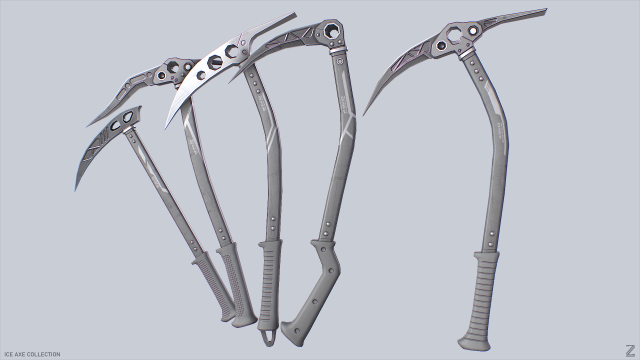 Ice axe collection 3D Model .c4d .max .obj .3ds .fbx .stl .blend 