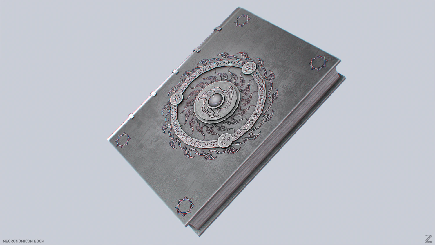 Necronomicon book 3D Model .c4d .max .obj .3ds .fbx .stl .blend 