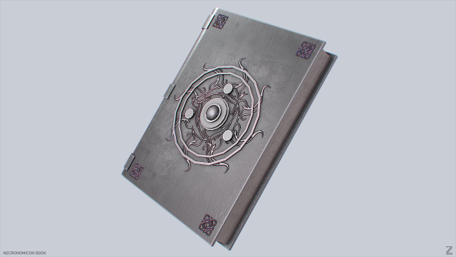 Necronomicon book 3D Model .c4d .max .obj .3ds .fbx .stl .blend 