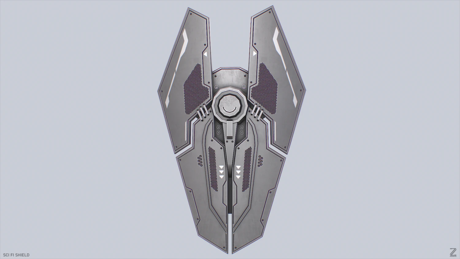 Sci fi shield 3D Model .c4d .max .obj .3ds .fbx .stl .blend