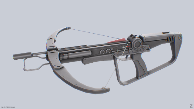 Scifi crossbow 3D मॉडल .c4d .max .obj .3ds .fbx .stl .blend 