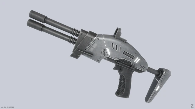 Buitenaardse blaster 3D Model .c4d .max .obj .3ds .fbx .stl .blend 