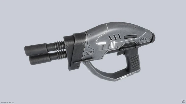 エイリアンブラスター 3Dモデル .c4d .max .obj .3ds .fbx .stl .blend 