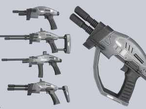 Alien blaster collection 3D Model