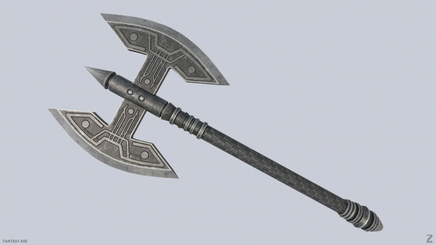 Fantasy axe 3D Model .c4d .max .obj .3ds .fbx .stl .blend 