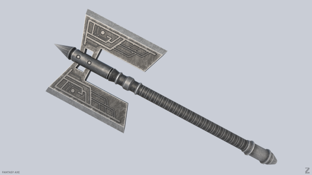 Fantasy axe 3D मॉडल .c4d .max .obj .3ds .fbx .stl .blend 