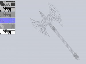 Fantasy axe Model 3D