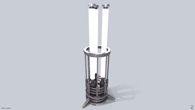 Sci fi lamp Modello 3D .c4d .max .obj .3ds .fbx .stl .blend 