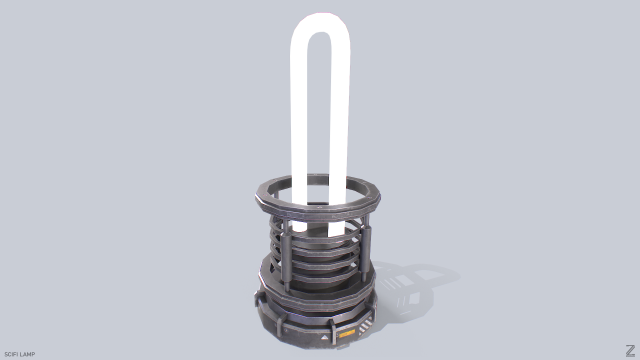 Sci fi lamp 3D Model .c4d .max .obj .3ds .fbx .stl .blend 