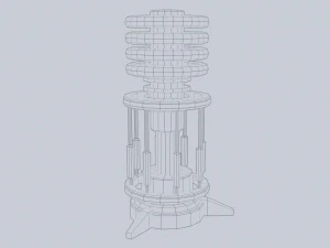 공상 과학 램프 3D 모델