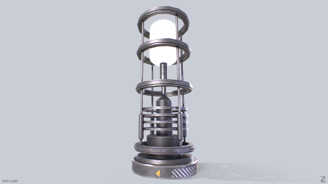 Sci fi lamp Modelo 3D .c4d .max .obj .3ds .fbx .stl .blend 