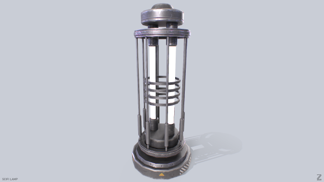 Sci fi lamp 3D Модель .c4d .max .obj .3ds .fbx .stl .blend 