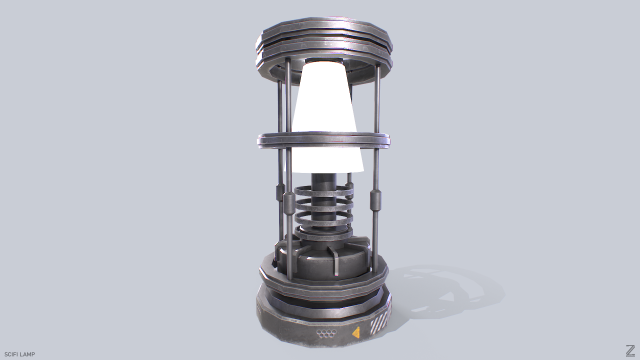 Sci fi lamp 3D Модель .c4d .max .obj .3ds .fbx .stl .blend 