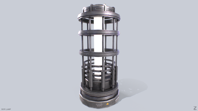 Sci fi lamp 3D Модель .c4d .max .obj .3ds .fbx .stl .blend 