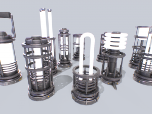 Sci fi lamp collection 3D मॉडल