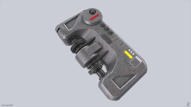 Scifi battery 3D 모델 .c4d .max .obj .3ds .fbx .stl .blend 