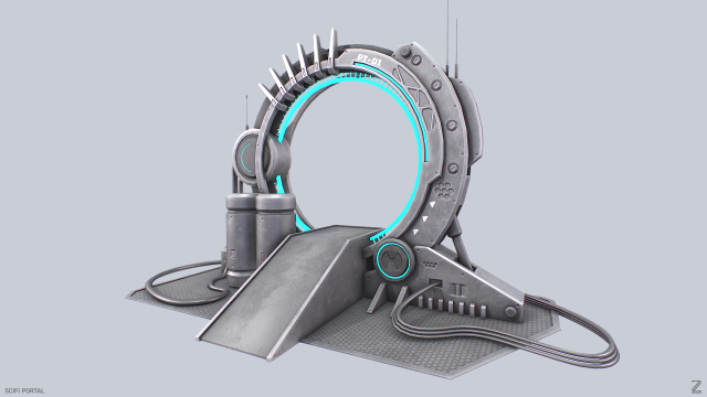 Sci fi portal 3D Model .c4d .max .obj .3ds .fbx .stl .blend 