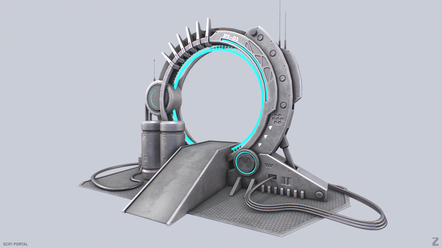 Sci fi portal 3D Model .c4d .max .obj .3ds .fbx .stl .blend 