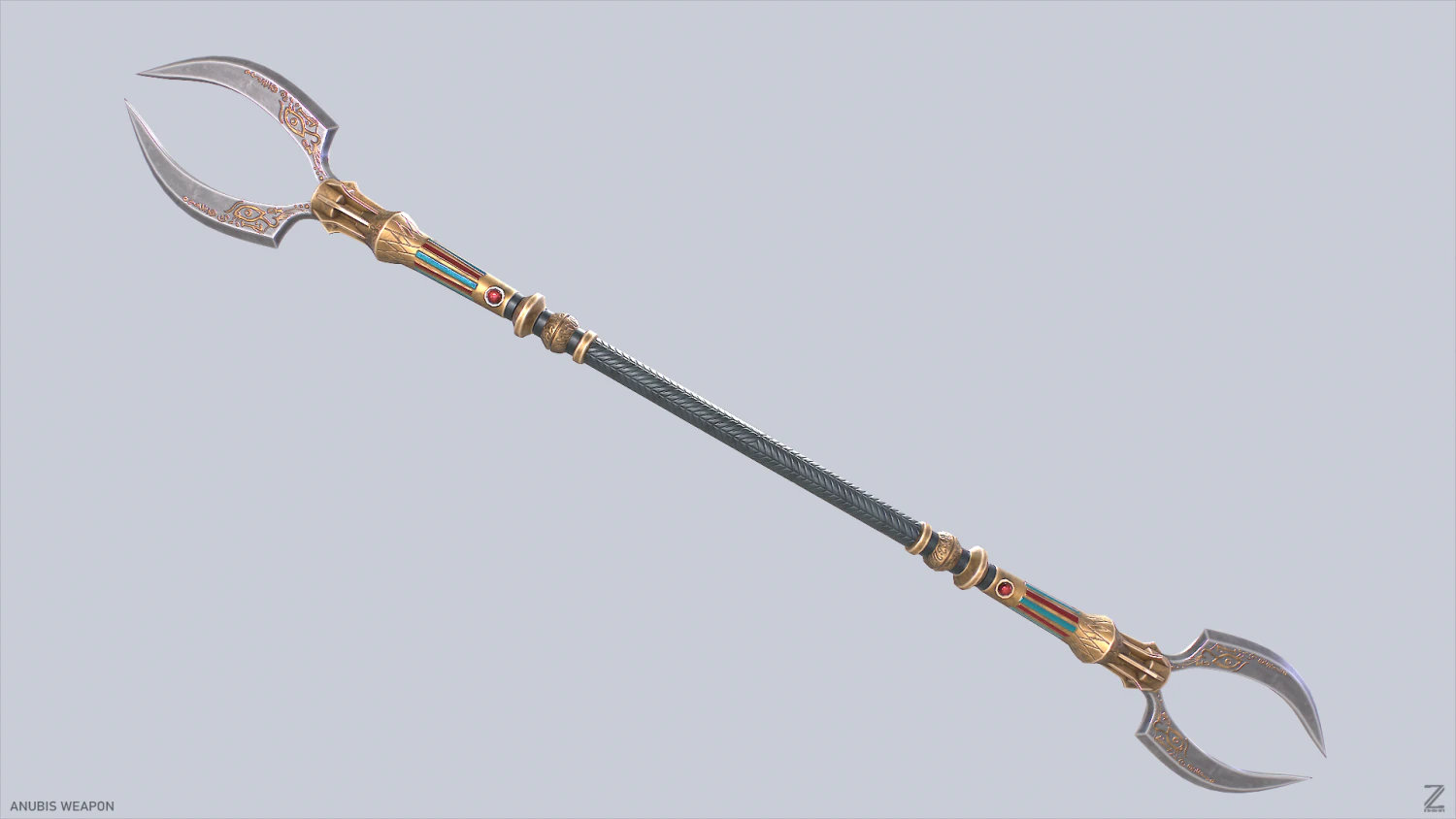 Anubis weapon 3D Model .c4d .max .obj .3ds .fbx .stl .blend 