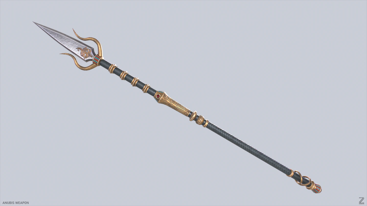 Anubis weapon 3D Model .c4d .max .obj .3ds .fbx .stl .blend 