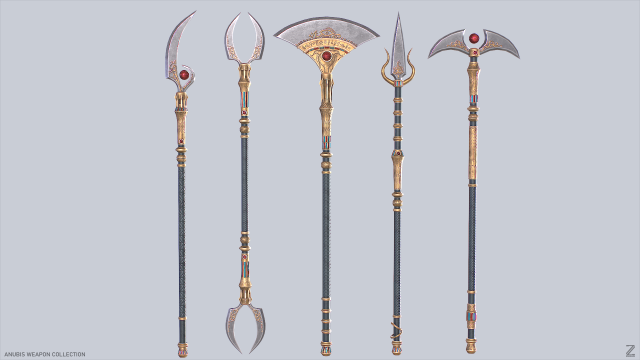 Anubis weapon collection 3D Модель .c4d .max .obj .3ds .fbx .stl .blend 