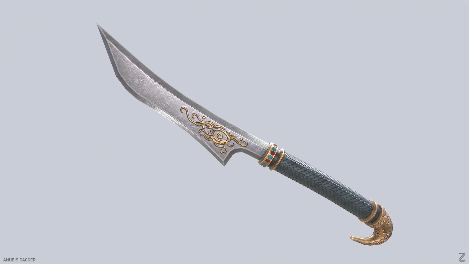 Anubis dagger 3D Model .c4d .max .obj .3ds .fbx .stl .blend 