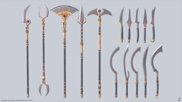 Anubis ultimate weapon collection Modello 3D .c4d .max .obj .3ds .fbx .stl .blend 