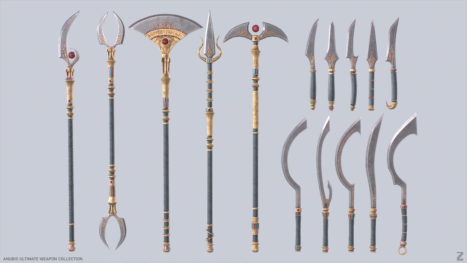 Anubis ultimate weapon collection 3D Model .c4d .max .obj .3ds .fbx .stl .blend