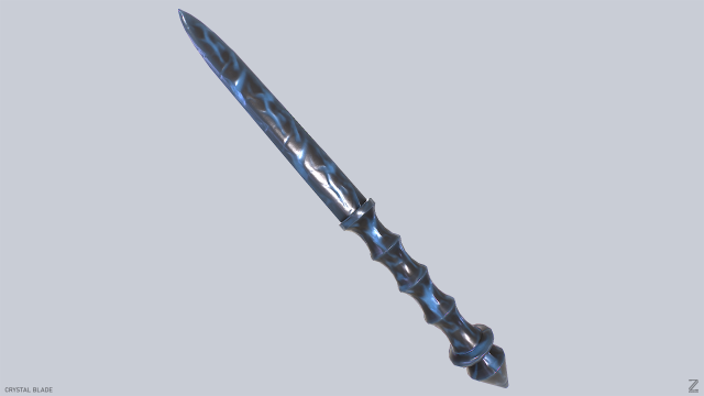 Crystal blade 3D Модель .c4d .max .obj .3ds .fbx .stl .blend 
