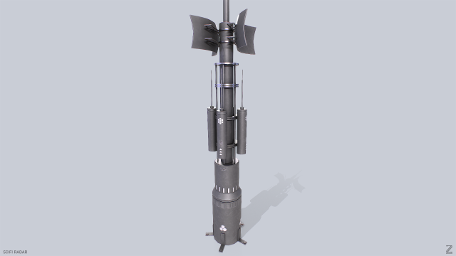Scifi radar 3D-Modell .c4d .max .obj .3ds .fbx .stl .blend 