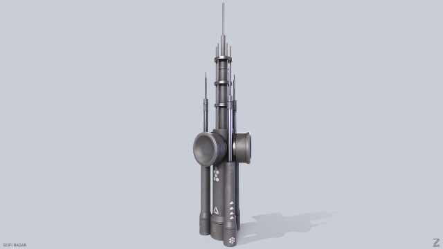 Scifi radar 3D Model .c4d .max .obj .3ds .fbx .stl .blend 