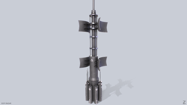 Scifi radar 3D Model .c4d .max .obj .3ds .fbx .stl .blend 