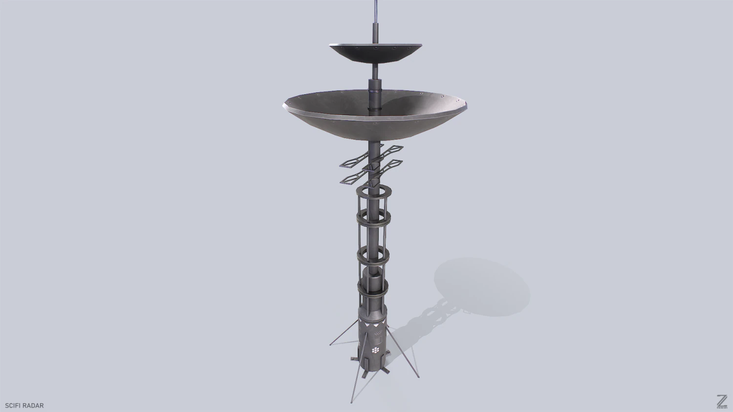 Radar Scifi Model 3D .c4d .max .obj .3ds .fbx .stl .blend 