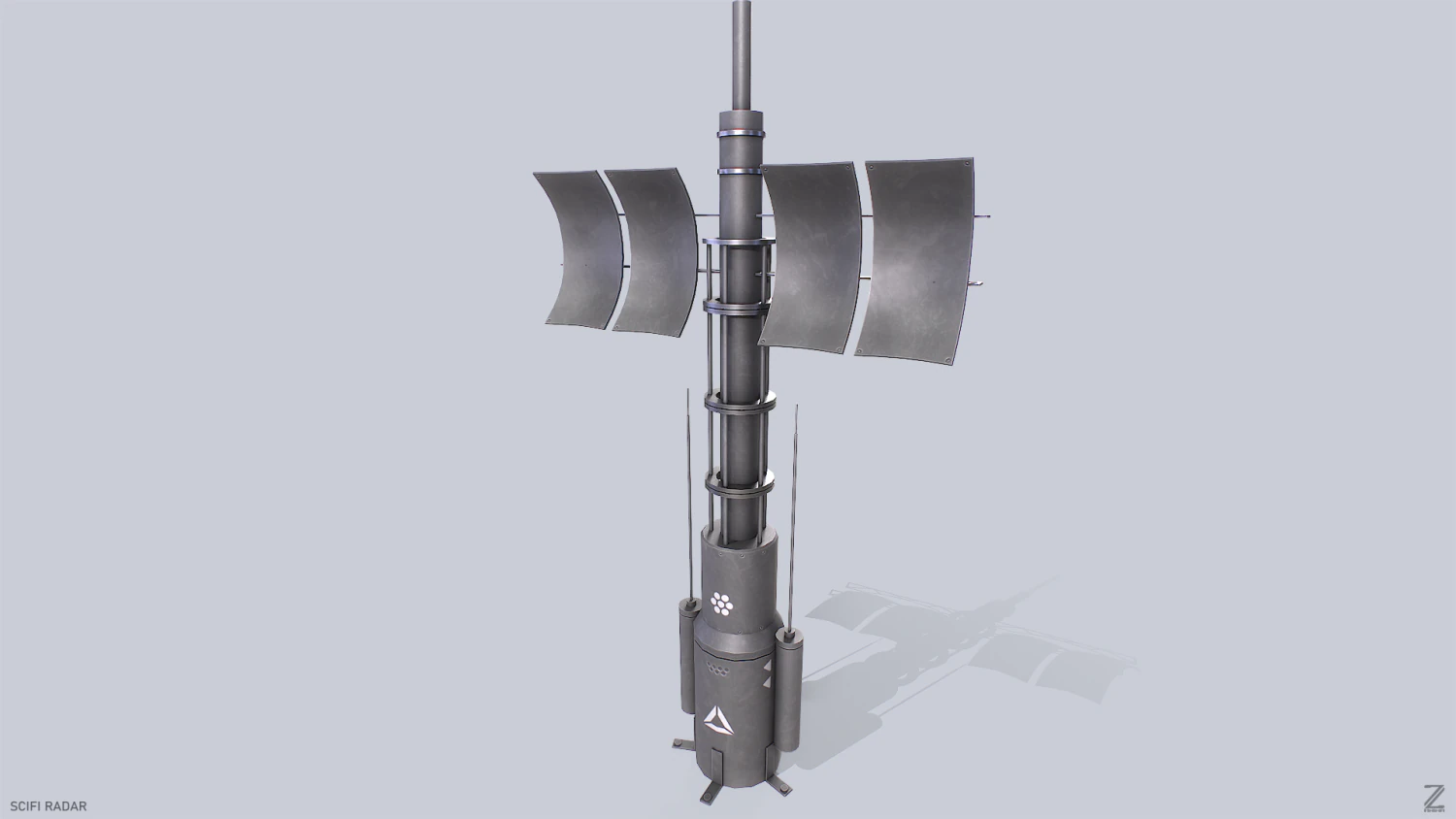 Radar fantascientifico Modello 3D .c4d .max .obj .3ds .fbx .stl .blend